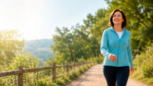 Mujer caminando al aire libre como símbolo de hábitos saludables para prevenir y revertir la prediabetes